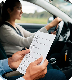 Student learning to drive